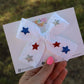 White Ruffles & Stars Large Bow (Alligator Clip Only)