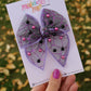 Purple Pearled Webs Medium Remi Bow (Alligator Clip Only)