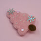 Pink Christmas Tree Felted Shape Clip