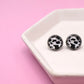 Cow Print Circle Studs