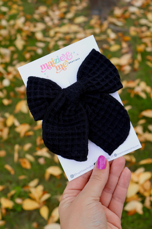 Black Waffle Large Remi Bow