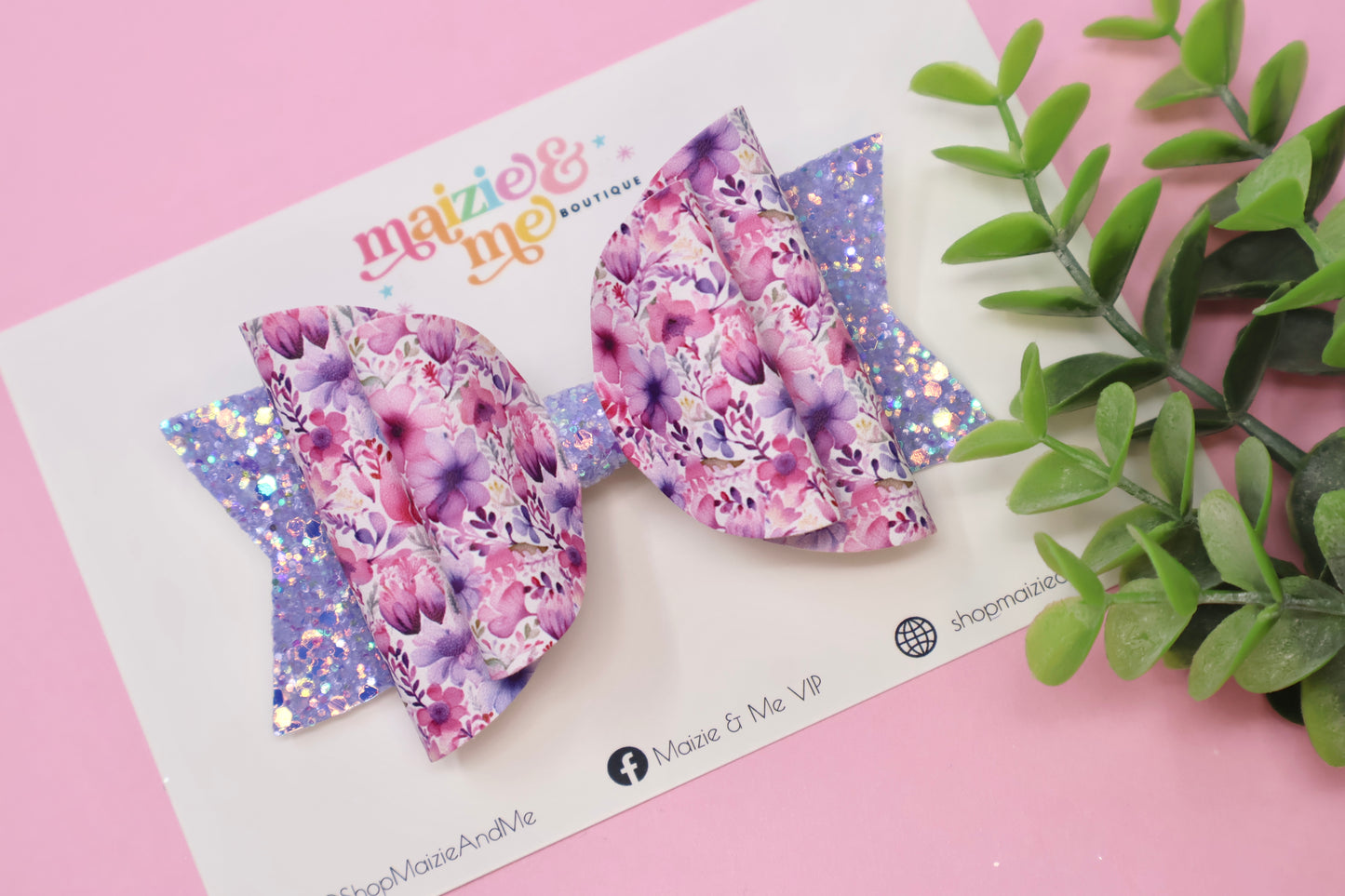 February Floral Large Ellie Bow