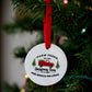 Christmas Tree Trucks Ceramic Ornament
