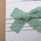 Sage Embroidered Lace Small Bow (Alligator Clip Only)