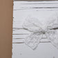 White Embroidered Lace Small Bow (Alligator Clip Only)