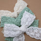 Sage Embroidered Lace Small Bow (Alligator Clip Only)
