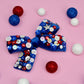 Sequined Patriotic Velvet Posie Bow (Alligator Clip Only)