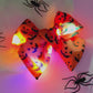 LIGHT UP Jack O’Lantern Faces Large Everly Bow (Alligator Clip Only)