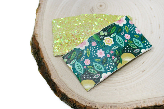 Sorrento Lemon Floral Snap Clip Set
