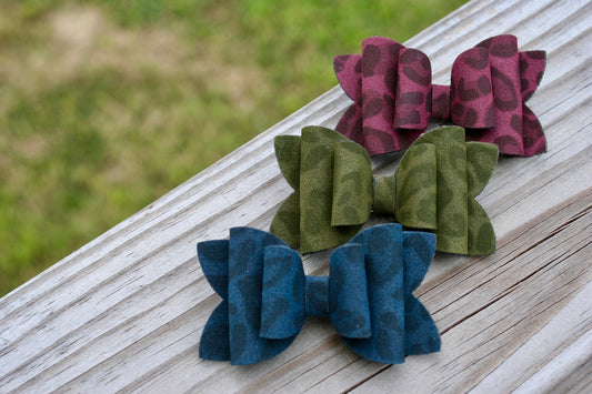 Leopard Suede Emmy Bow Bundle (Alligator Clip Only)