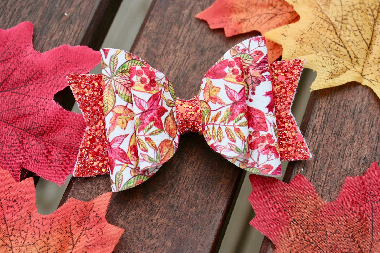 Autumn Leaves Medium Ellie Bow (Alligator Clip Only)
