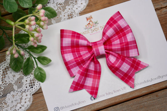 Valentine Plaid Maizie Bow