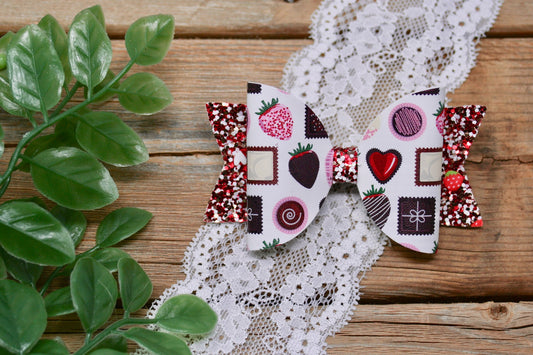 Chocolate Covered Strawberries Medium Ellie Bow