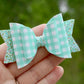 Teal Gingham Medium Ellie Bow