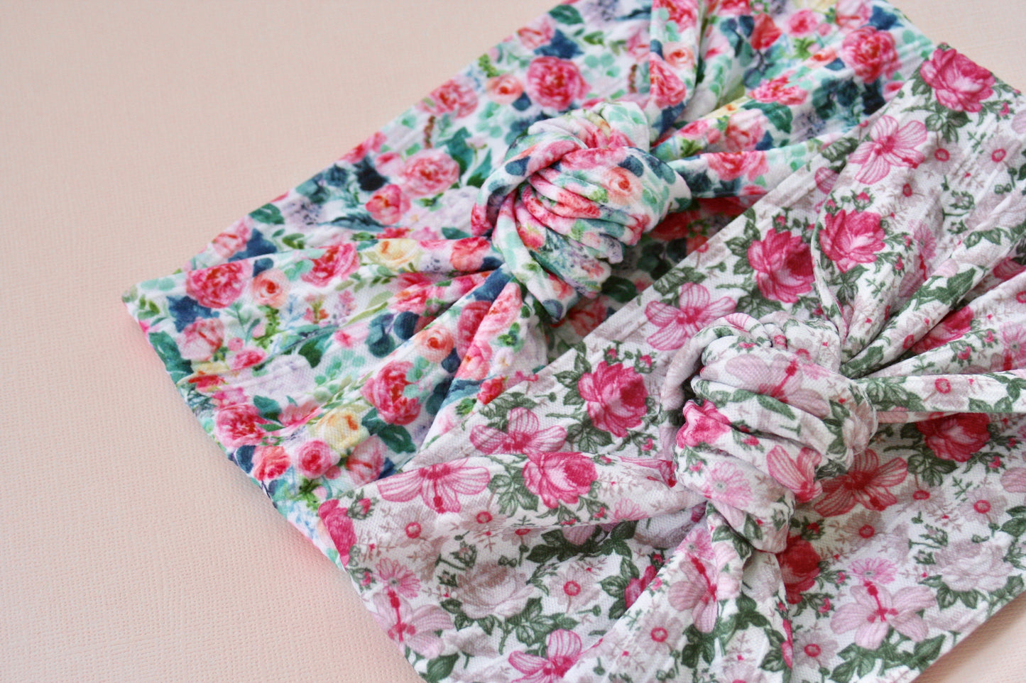 Pink Blush Floral Infinity Knot Headband