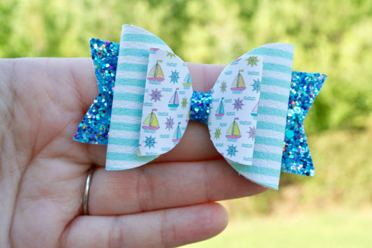 Sweetest Little Sailboats Medium Ellie Bow