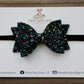 *SLIGHTLY FLAWED* Villainous Chunky Glitter Medium Ellie Bow (Black Nylon Headband Only)