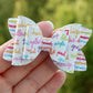 Colorful Cursive Emmy Bow (ALLIGATOR CLIP ONLY)