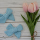Spring Rain Blue Rib Knit Small Everly Bow