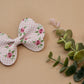 Pink Floral Gingham Baby Maggie Bow