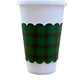 Evergreen Plaid Scalloped Cup Sleeve