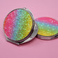Rainbow Bright Chunky Glitter Compact Mirror
