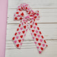 Valentine Hearts Bow Scrunchie