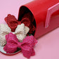 Valentine Sequin Embossed Lace Bailey Bows
