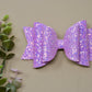Lilac Shimmer Glitter Large Ellie Bow