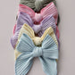 Pastel Solid Rib Knit Medium Remi Bow