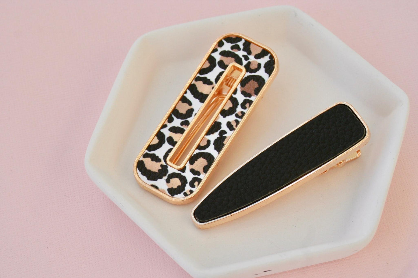 Leopard and Black Luxe Clip Set