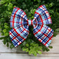 Patriotic Plaid Medium Giana Bow