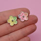Pastel Rainbow Ombré Flower Luxe Studs