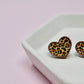 Leopard Hearts Acrylic Studs