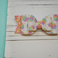 Rainbow Striped Easter Eggs Large Sophia Bow