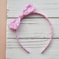 Pink Daisy Checkerboard Rory Bow Headband