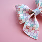 Floral Checkerboard Medium Giana Bow
