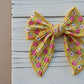 School Apples Rib Knit Large Remi Bow