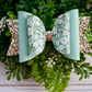 Elegant Sage Floral Large Ellie Bow