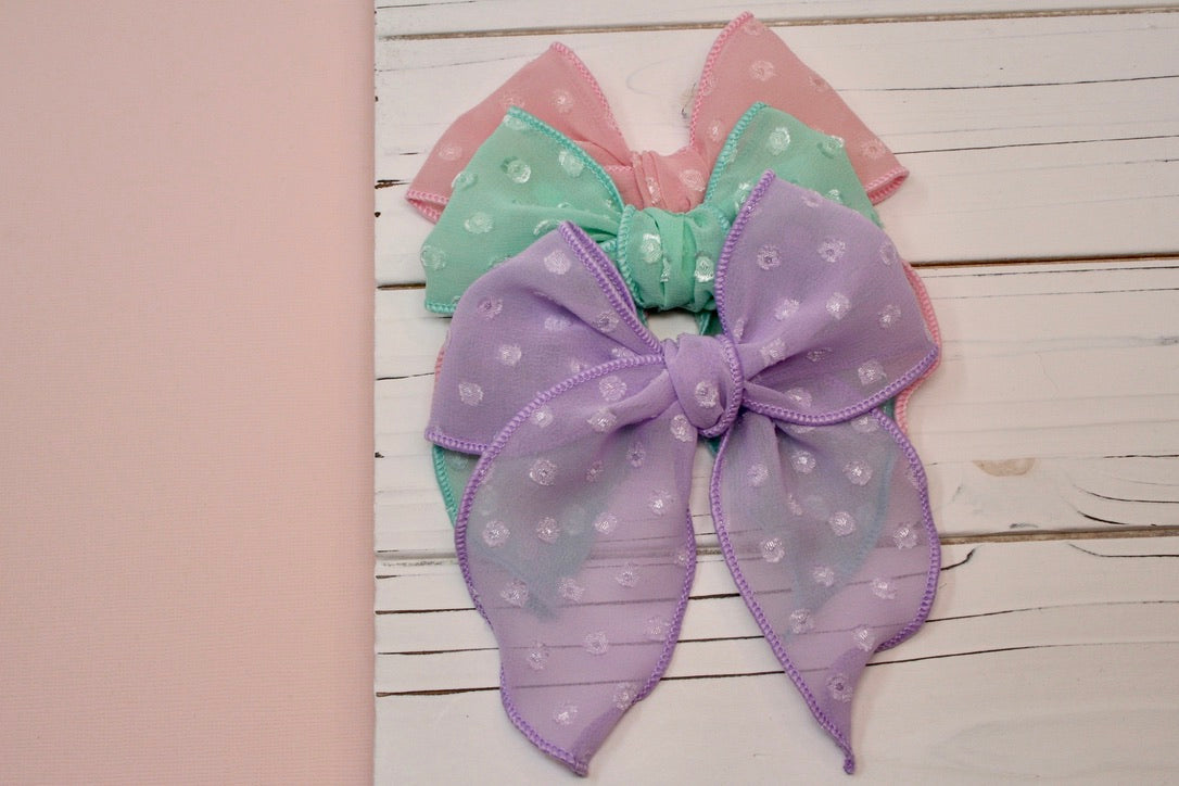 Pastel Chiffon Dot Medium Remi Bows