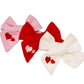 Embroidered Hearts Linen Large Everly Bows